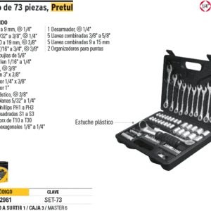 Alternative view of Juego de herramientas de 70 piezas 1/4' y 3/8' marca Pretul