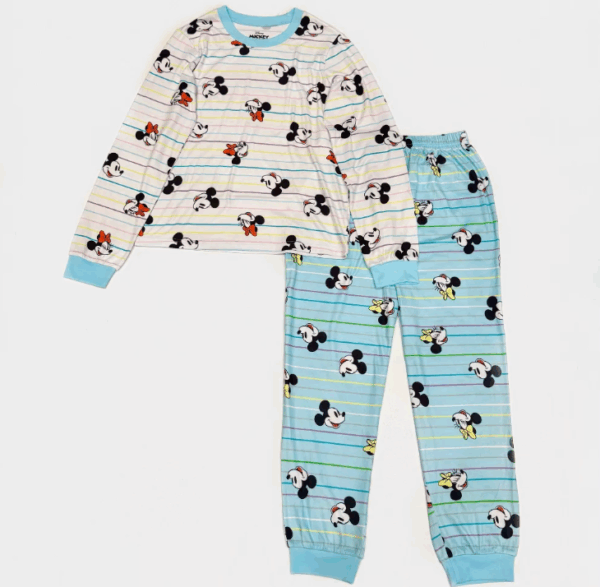 Pijama de 2 piezas de Mickey Mouse para adulto, color blanco Talla XL