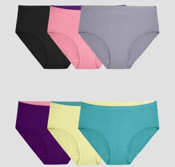Paquete de 6 calzones para mujer Talla 6/M - Fruit of the Loom