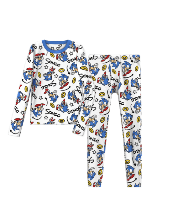 Conjunto de Pijama termica para niño Talla 6/7 de Sonic