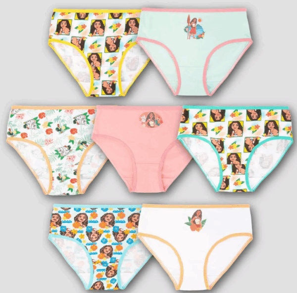 Paquete de 7 calzones para niña talla 6 de Moana