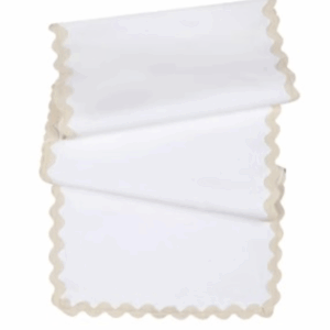 Camino de mesa liso color blanco -
