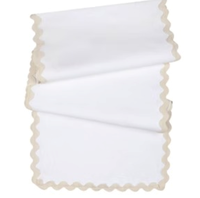 Camino de mesa liso color blanco -