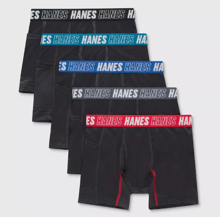 Paquete de 5 boxers para niños talla XL 16/18 - Hanes