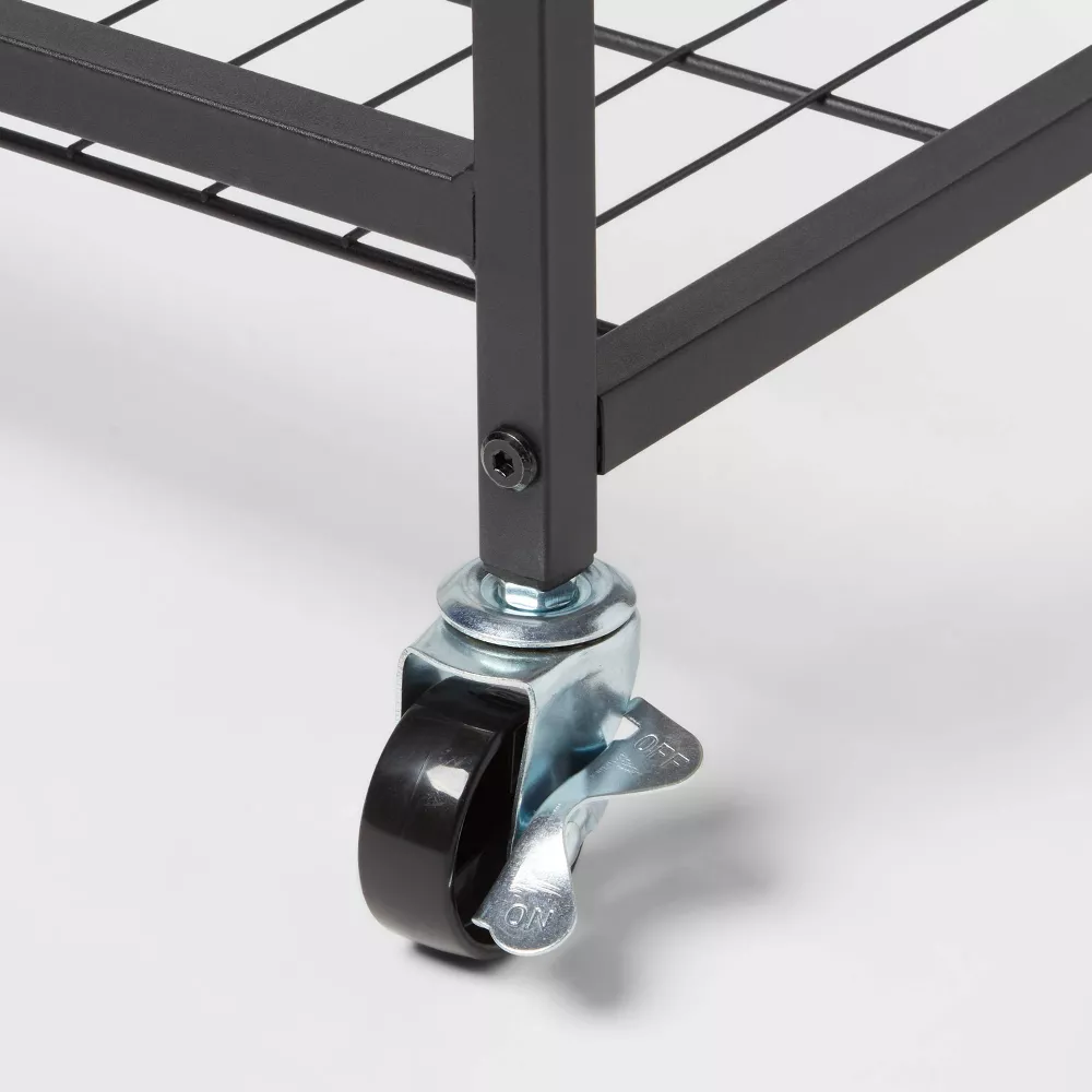 Carrito de almacenamiento con ruedas de metal y madera natural - Brightroom - Imagen 2