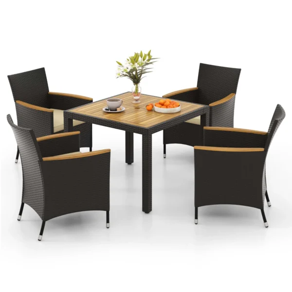 Juego de comedor para patio de 5 piezas marca Costway