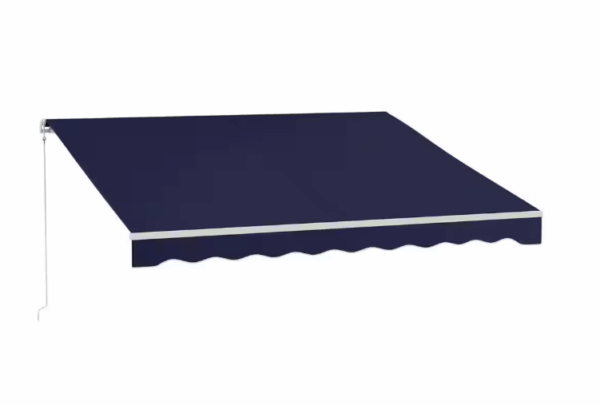 Sombra retráctil color azul de 10 pies x 12 pies - Outsunny