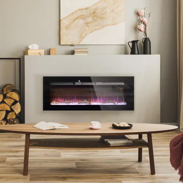 Chimenea eléctrica de 50 pulgadas para pared - HOMCOM - Imagen 6