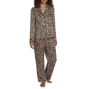 Conjunto de 2 piezas de pijama de leopardo: blusa y pants de satén, talla XL - Marca LOFT (copia)