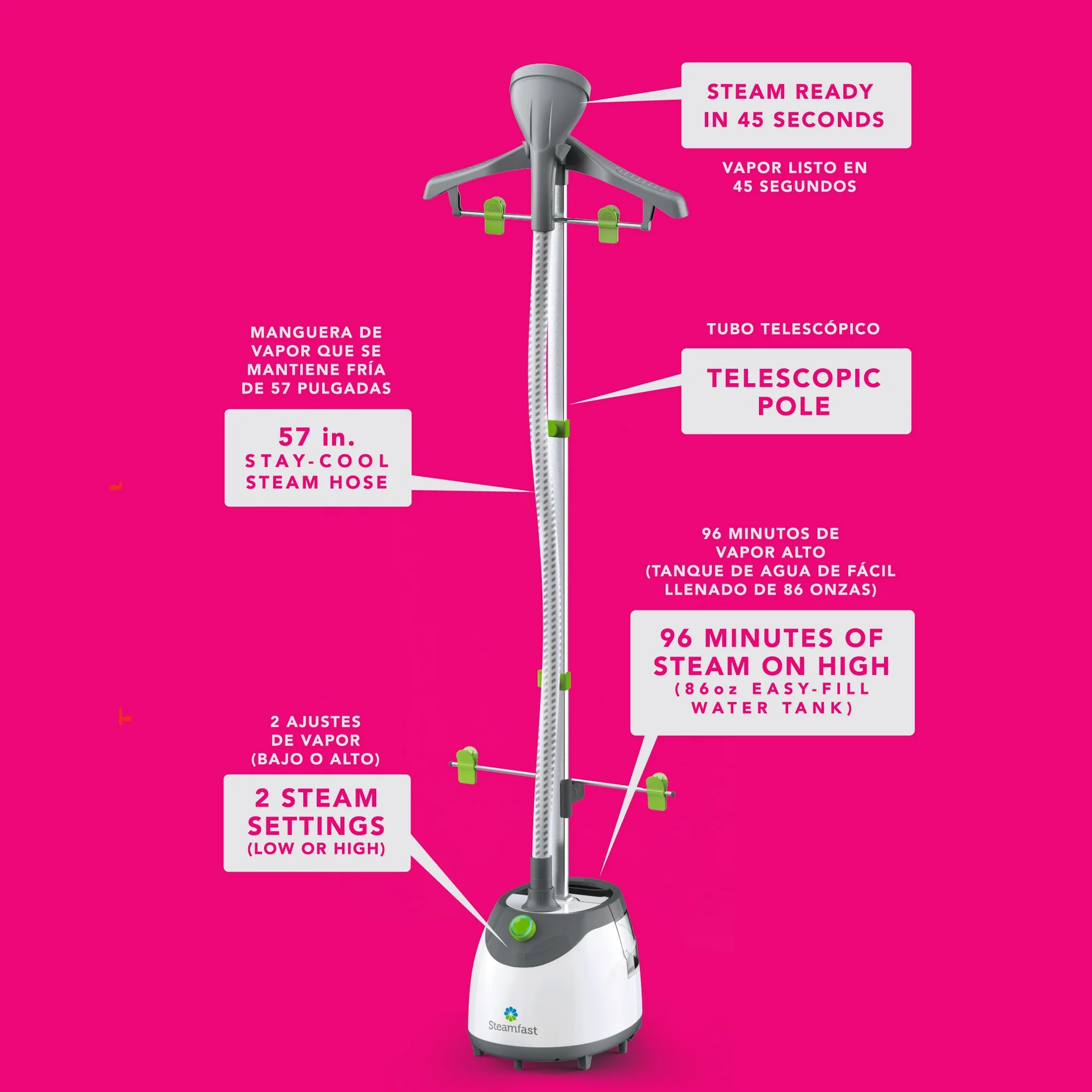 Plancha a vapor vertical modelo SF-567 marca Steamfast - Imagen 2