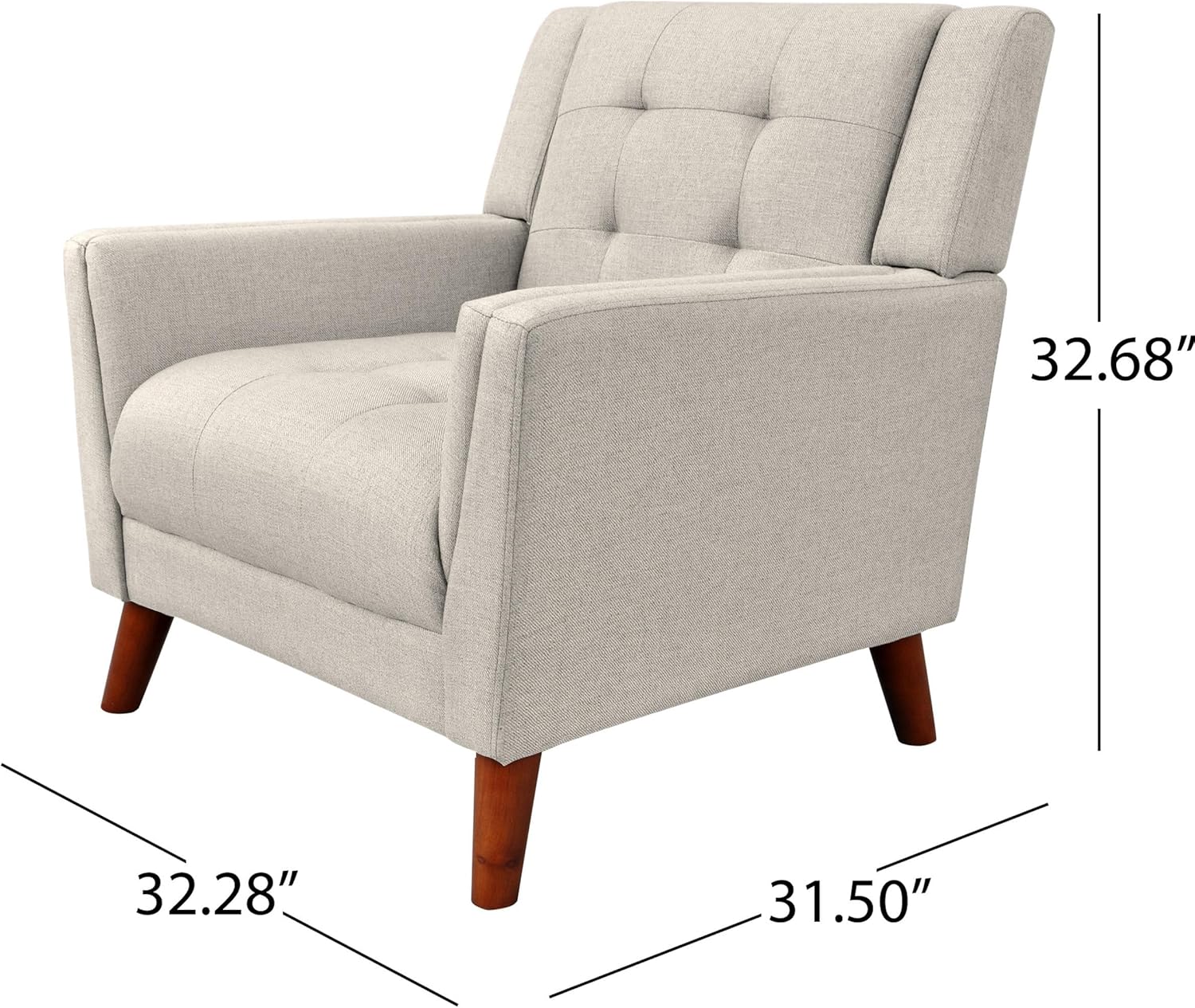 Sillón color Beige estilo moderno de 33 pulgadas - Imagen 5