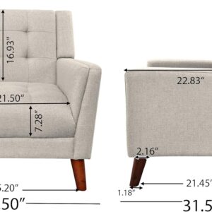 Alternative view of Sillón color Beige estilo moderno de 33 pulgadas