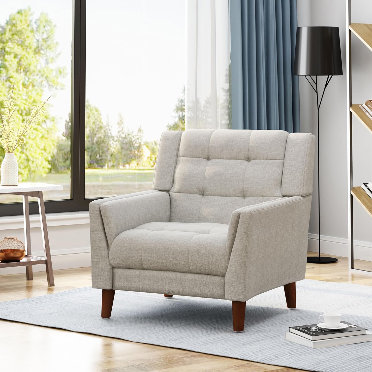 Sillón color Beige estilo moderno de 33 pulgadas - Imagen 6