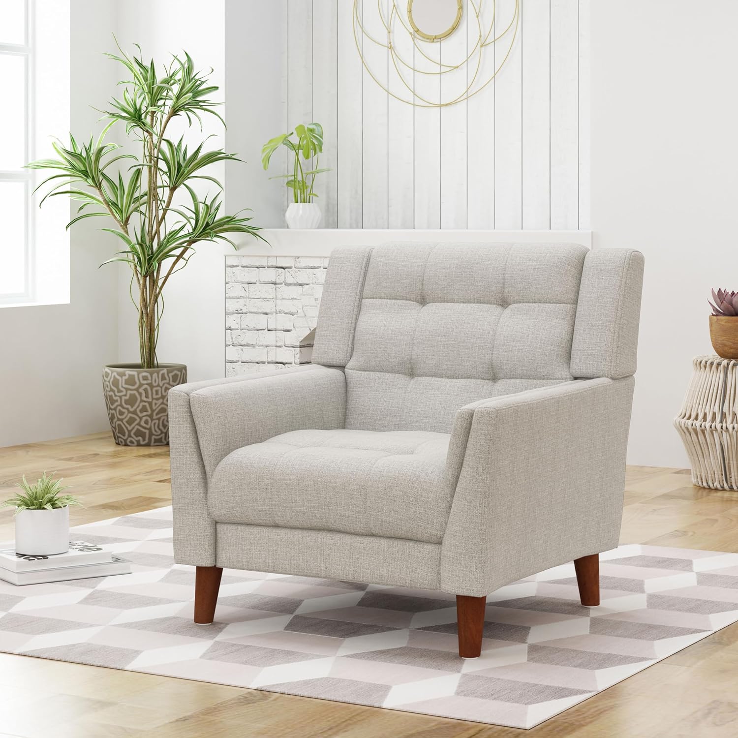Sillón color Beige estilo moderno de 33 pulgadas - Imagen 4