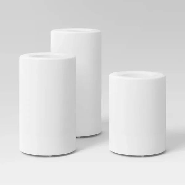 Paquete de 3 velas de pilar LED sin llama con control remoto - Threshold