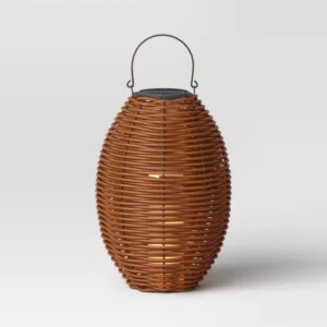 Lámpara Solar LED para exterior de mimbre tejido - Threshold