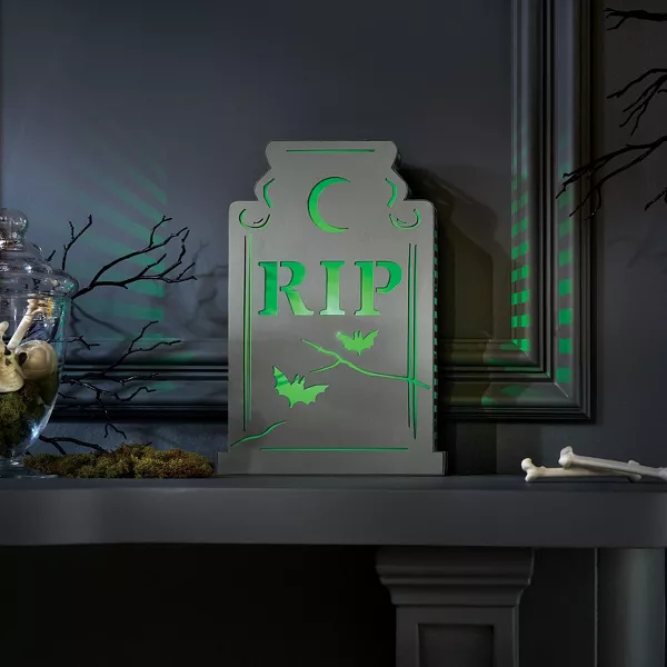 Decoración para Halloween de Lápida retroiluminada de 11.6" con LED verdes - Hyde and EEK! - Imagen 3
