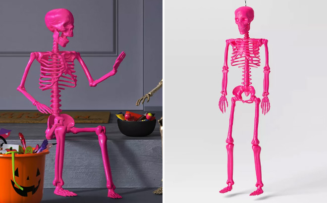 Decoración de Hallowen de Esqueleto Rosa Fucsia de 60" - Hyde and EEK! - Imagen 3