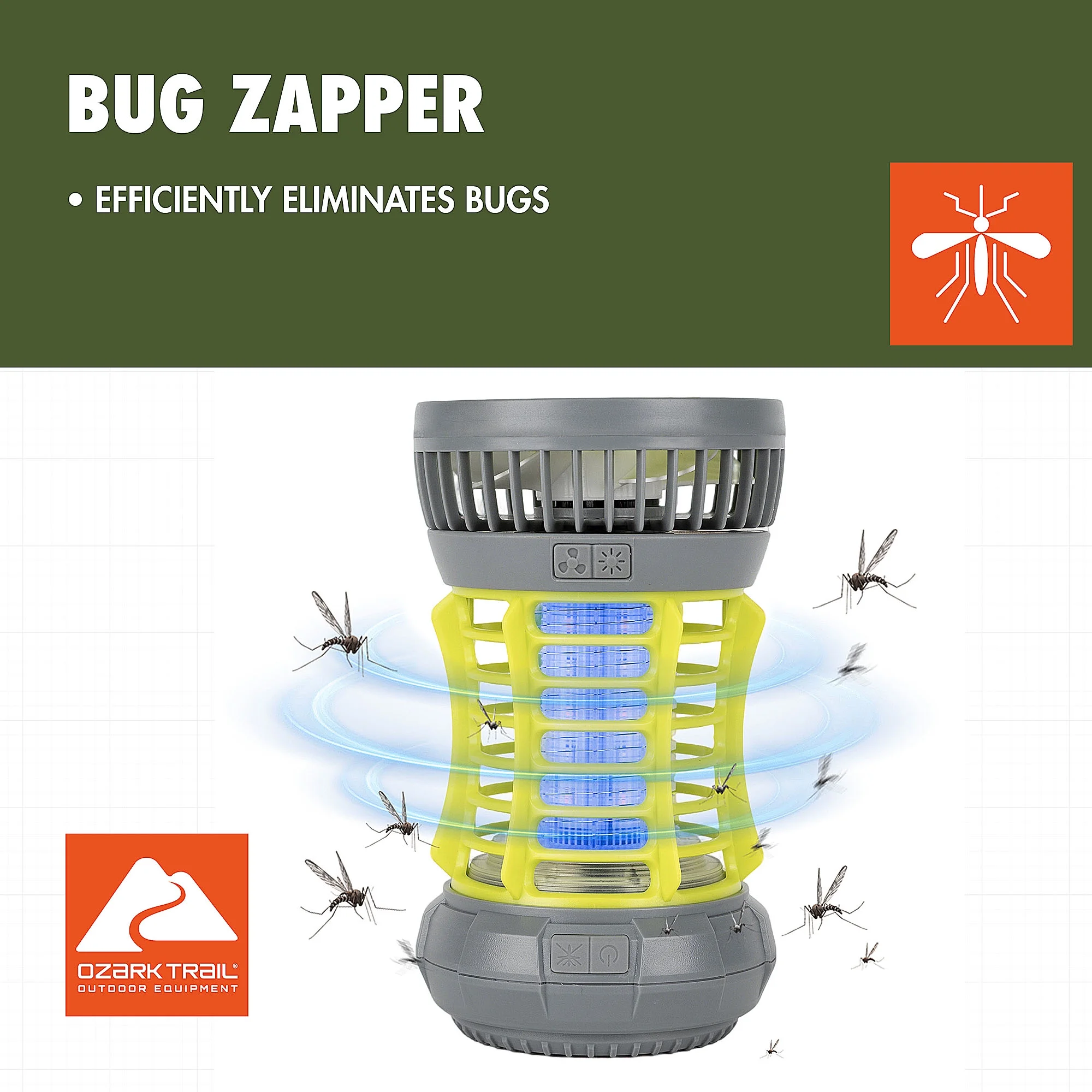 Ventilador 2 en 1 con Luz LED de la marca Ozark Trail - Imagen 5