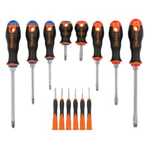 Juego de 8 desarmadores mango Comfort Grip y 6 de joyero -Truper