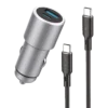 Cargador Rápido para Automóvil USB+Tipo-C de 30W con Cable de 1M -AEK CYBER