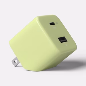 Adaptador de pared de doble puerto (A+C) de 20 W color lima amarillo -Heyday™