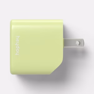 Alternative view of Adaptador de pared de doble puerto (A+C) de 20 W color lima amarillo -Heyday™
