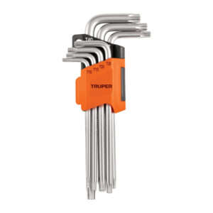 Juego de 7 llaves TORX largas con organizador abatible - Truper
