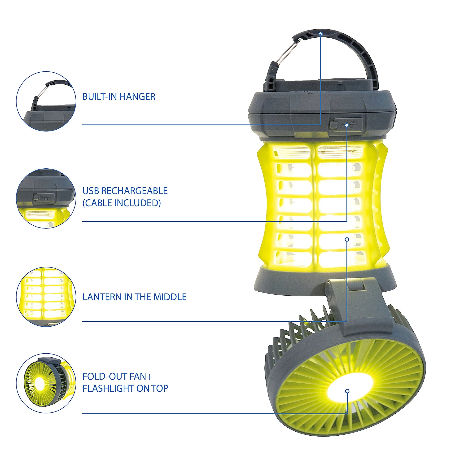 Ventilador 2 en 1 con Luz LED de la marca Ozark Trail - Imagen 2