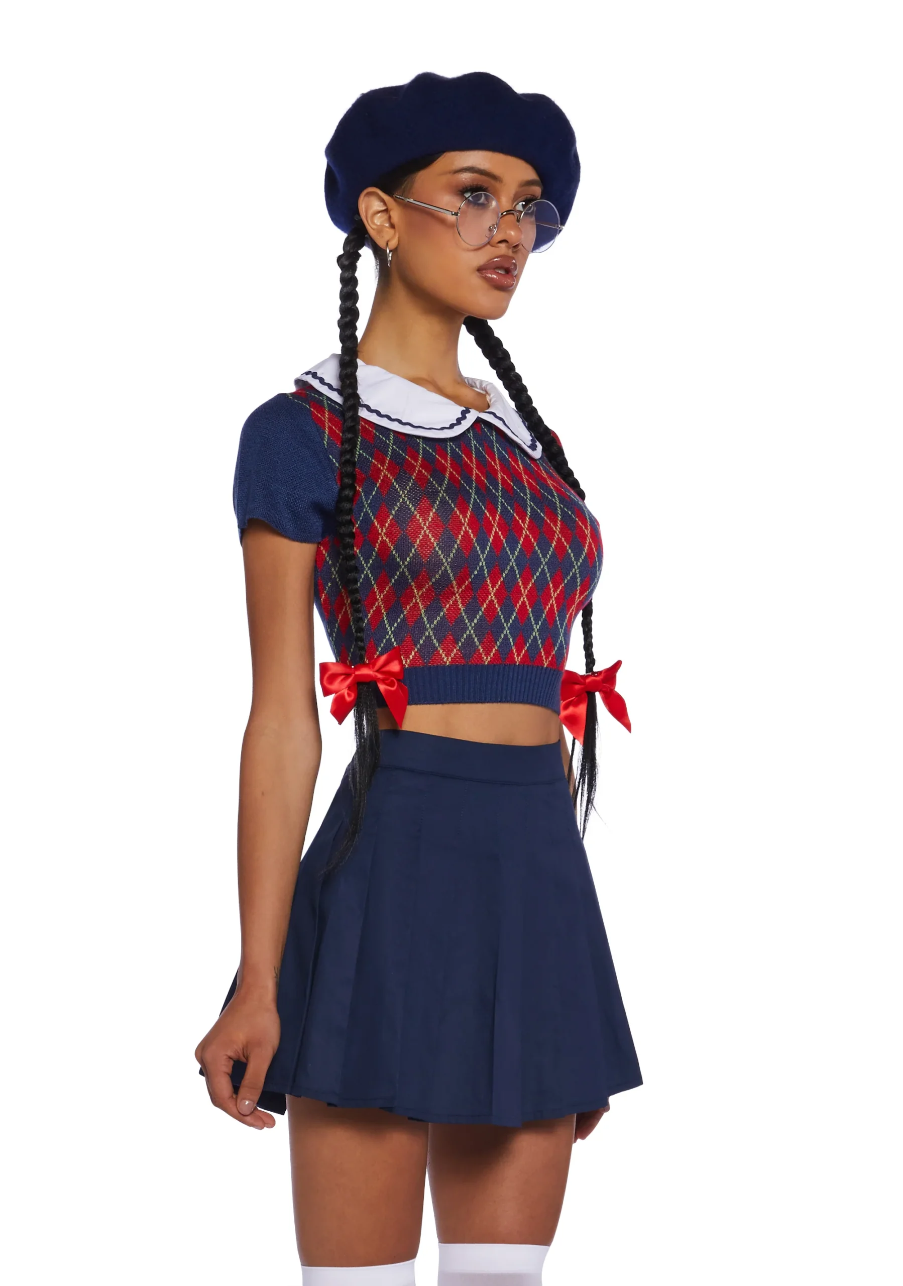 Disfraz de Colegiala color azul para mujer talla XS - Imagen 3