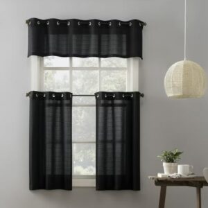 Juego de cortinas semitransparentes color negro de 54 x 36" - Marca Mainstays