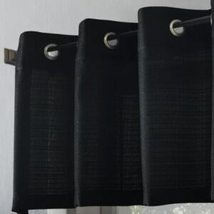 Alternative view of Juego de cortinas semitransparentes color negro de 54 x 36" - Marca Mainstays