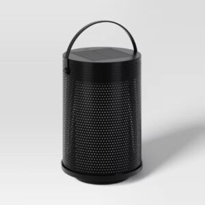 Linterna LED Solar de malla para exteriores, color negro - Marca Room Essentials