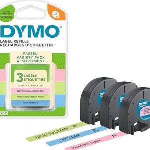 Paquete de 3 cartuchos de cinta adhesiva para etiquetadora LetraTag - Marca DYMO