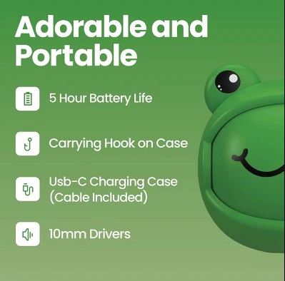 Audífonos Giratorios Bluetooth con cara de rana con microfono integrado - Marca GEMS - Imagen 3