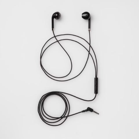 Auriculares con cable, color negro - Marca Heyday