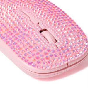 Alternative view of Ratón inalambrico con diamantes de imitación, color rosa - Marca Vivitar