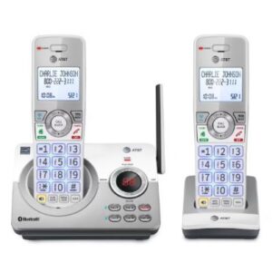 Paquete de 2 teléfonos inalámbricos, color blanco - Marca AT&T