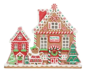 Casita De Jengibre preiluminada de 34 cm