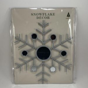 Decoración de copo de nieve de 9x10 in para pared, color plata