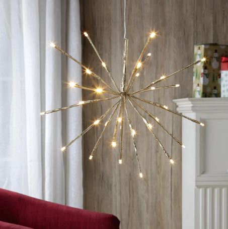 Decoración navideña con 32 luces LED color blanco cálido, con cordón - Marca Holiday Time - Imagen 3