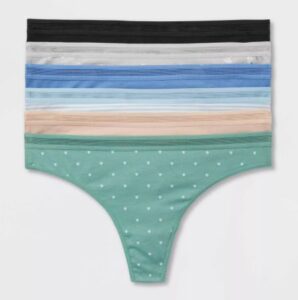 Paquete de 6 calzones tipo tanga para mujer, talla L - Marca Auden