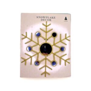 Decoración de copo de nieve de 9x10 in para pared, color dorado