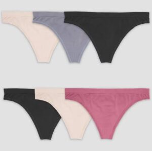 Paquete de 6 tangas para mujer, talla S - Marca Fruit of the Loom