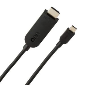 Cable USB-C a HDMI de 6´, color negro - Marca Onn