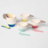 Juego de 8 tazones para helado con cucharas - Marca Sun Squad