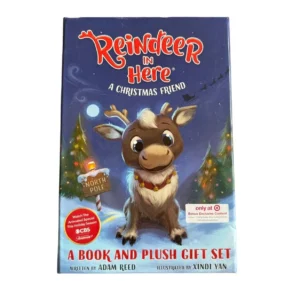 Libro ¡Renos aquí!: Un amigo navideño de tapa dura (en inglés)