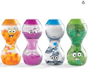 Juguetes: 4 Botellas sensoriales con emociones - Marca Hand2mind