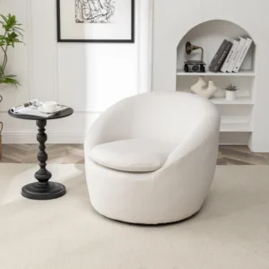 Sillón giratorio 360° moderno color blanco -Roundhill Furniture,