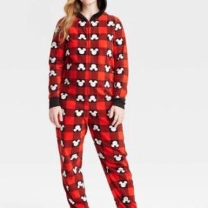 Mameluco de cuadros con figura de Mickey Mouse para mujer, talla XS - Marca Disney 100